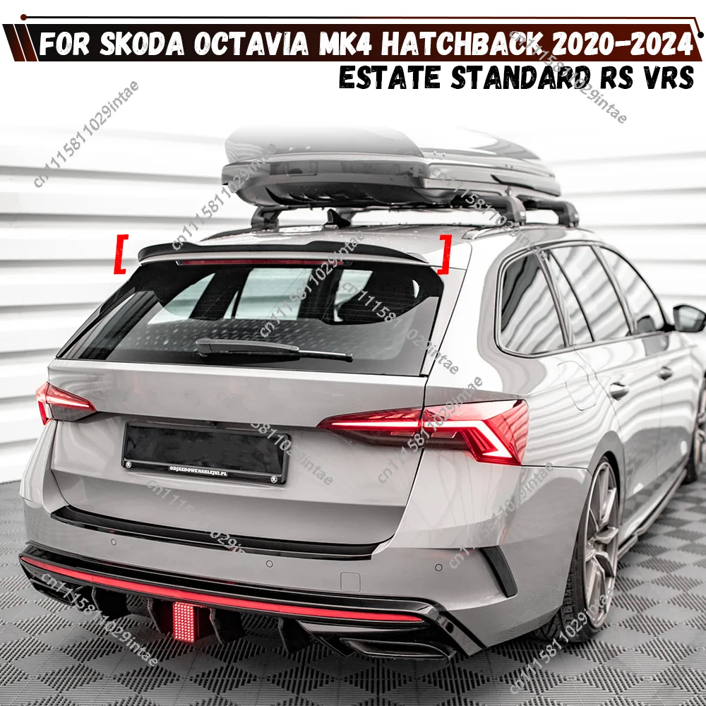 For Skoda Octavia MK4 Estate Standard RS vRS Combi 2020-2024 Car Rear Trunk Roof Lip Spoiler Wing Rear Tail Wing Bodykit