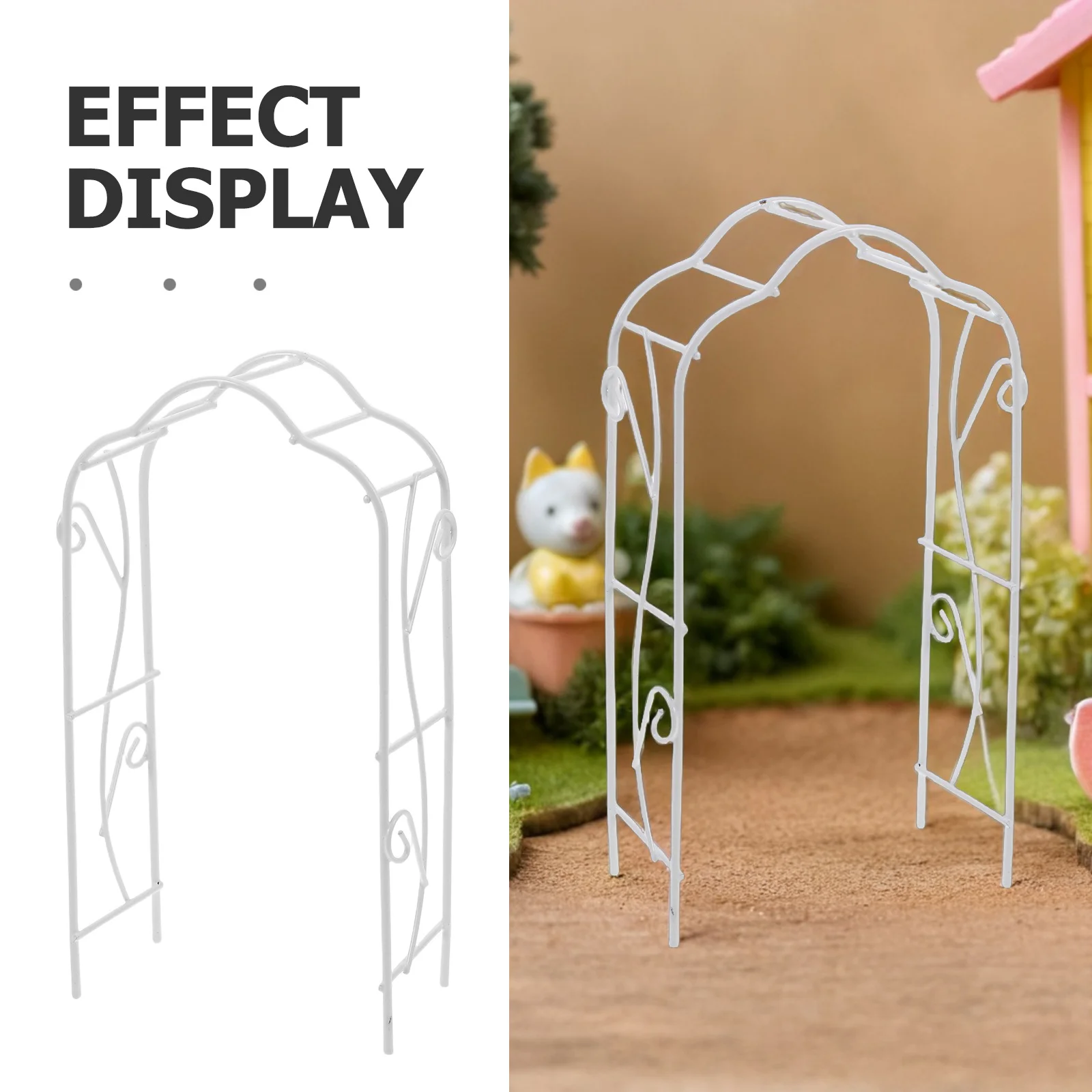미니 웨딩 아치 철제 공예 아치 장식 인형집 정원 요정 장면 미니어처 풍경 장식 인형집 아치 배경