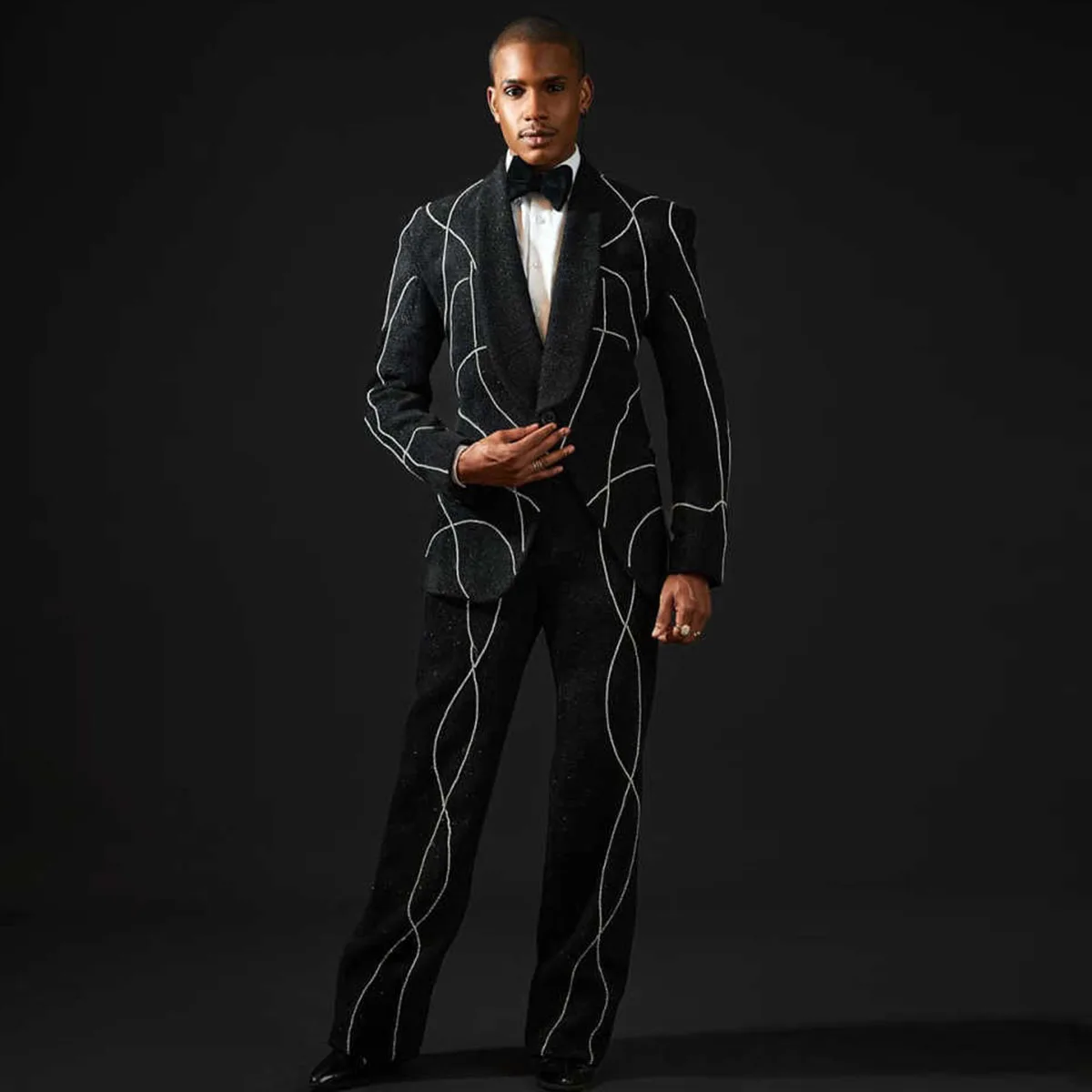 

Glitter Luxury Diamond Gem Men Suits Slim Fit Customized Wedding Tuxedo 2 Piece Sets Groom Male Blazers Peak Lapel Party Homme