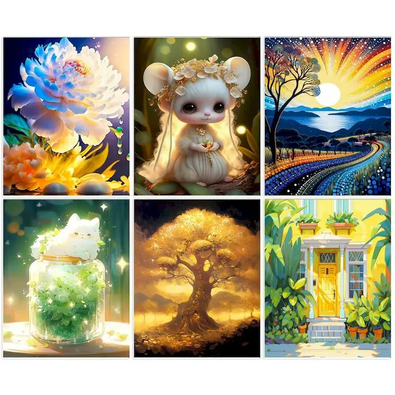 

CHENISTORY Painting By Number Picture On Canvas Kit Acrylic Paint Animal Drawing Of Coloring By Number For Adults Home Decor