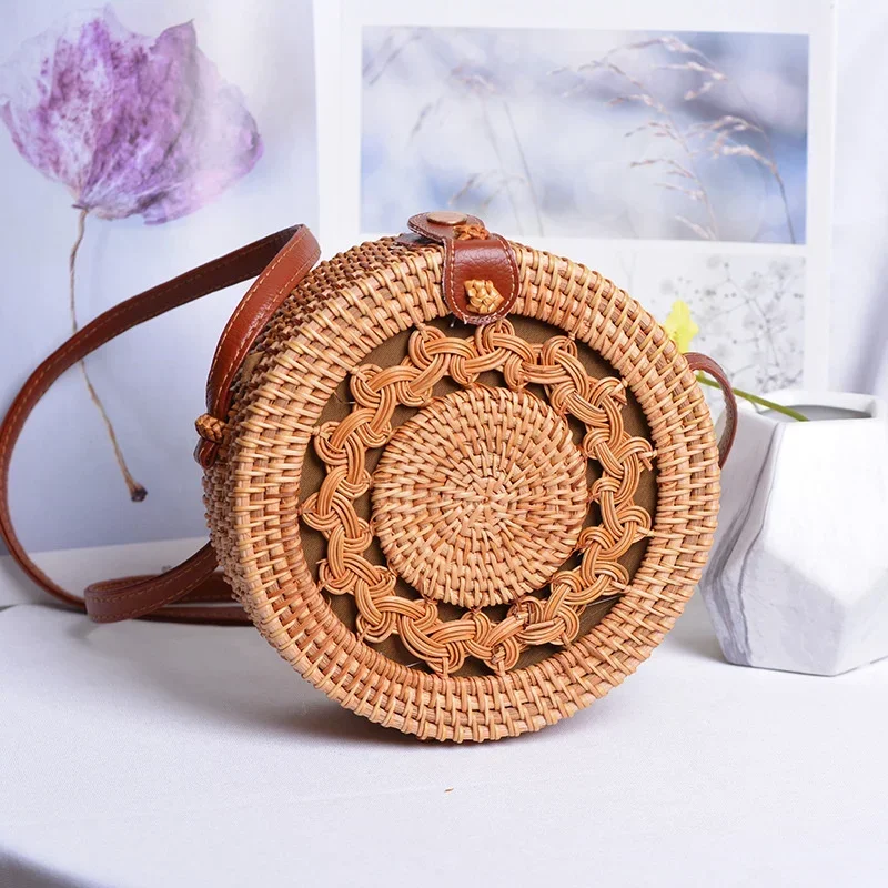 Creative Rattan Bag Organizer Retro Handwoven Hollow Storage Boxes Artistic and Functional