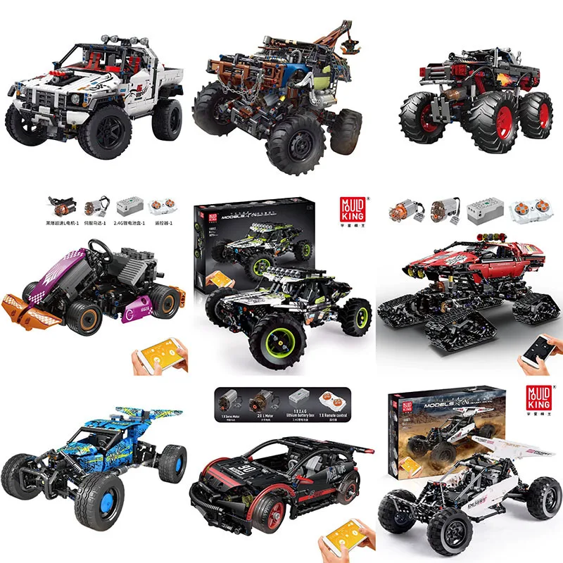 MOULD KING 18001-39 Fire Fox Desert Racing Crawler Car Building Block Set Remote Control Off-Road Vehicle DIY Assembly Model