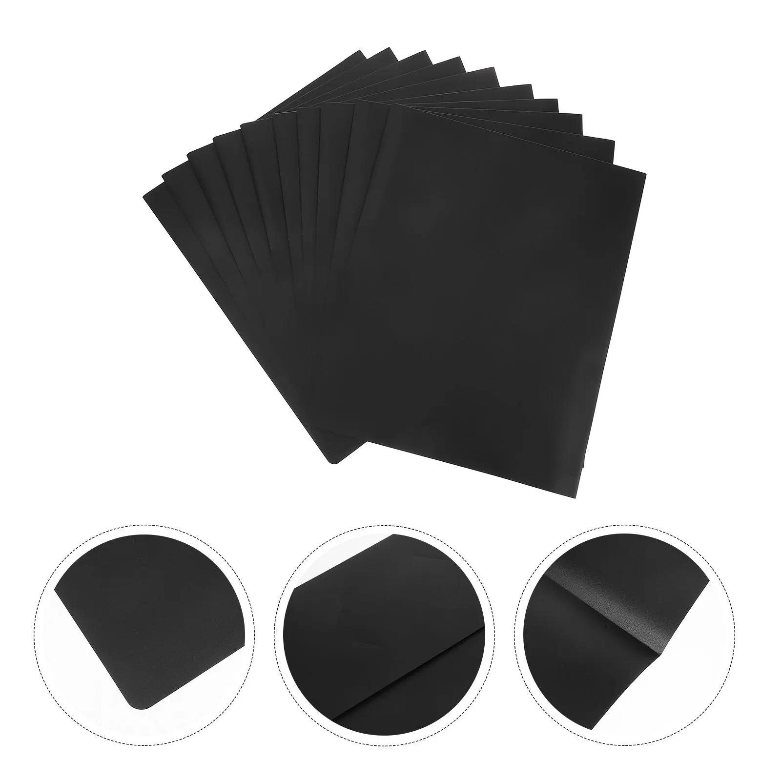 

Black Double Pocket File Folder for Document Storage Office School Waterproof Letter Size Papers Pocket Folders