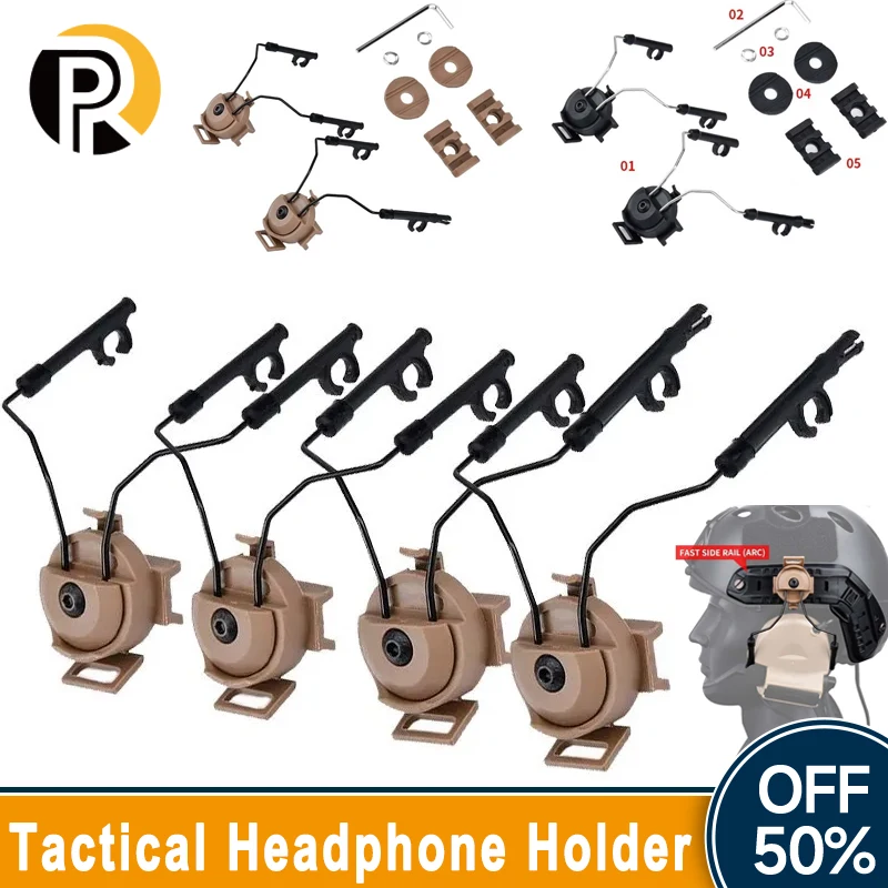 WADSN COMTA Tactical Headphone Holder Fast Helmet ARC Rail Adapter Set C2 Series COMTA II Shooting Hunting Headset Accessories