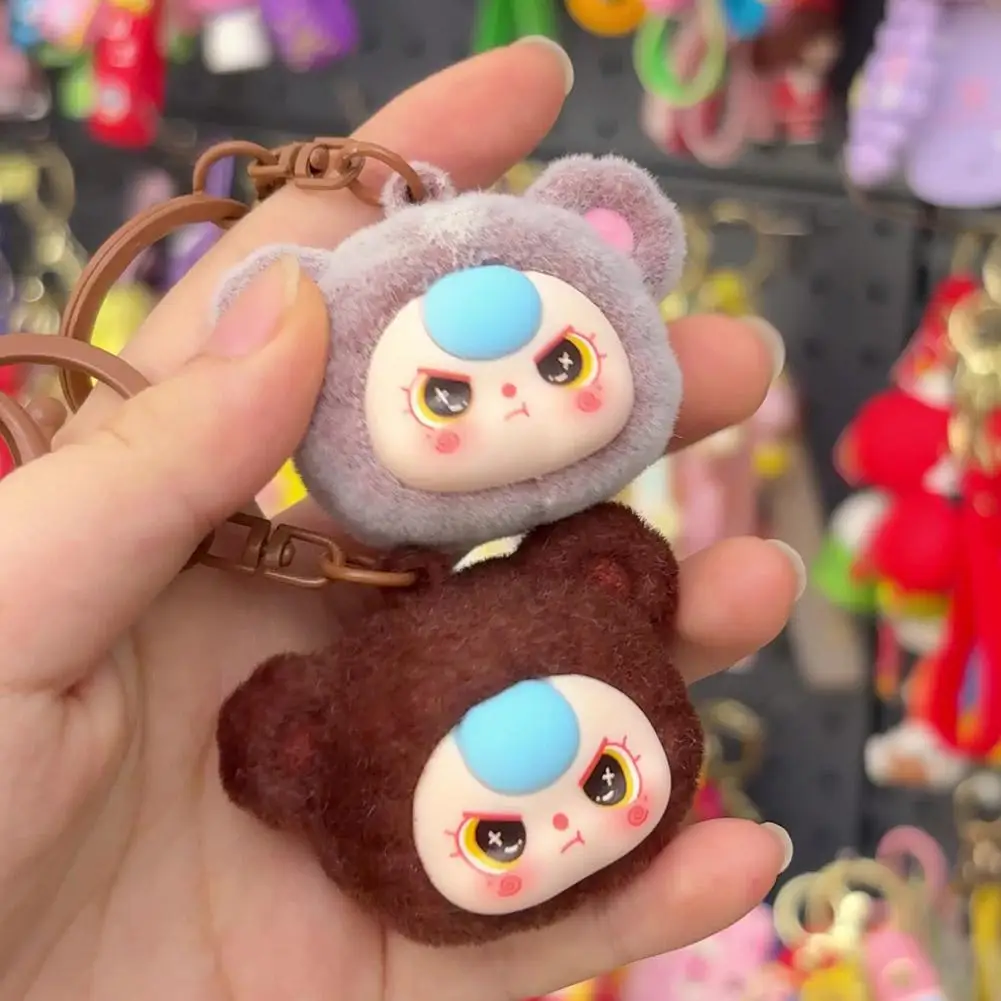Kawaii bonecas chaveiro babythree anime reunido diy figura de ação pingente decorativo mochila charme ornamentos brinquedo presentes