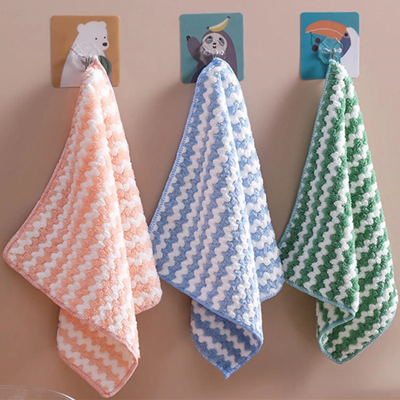 Microfiber Towel Absorbent Kitchen Cleaning Cloths Non-stick Oil Dish Towel Rags Napkins Tableware Household Cleaning Towel Tool