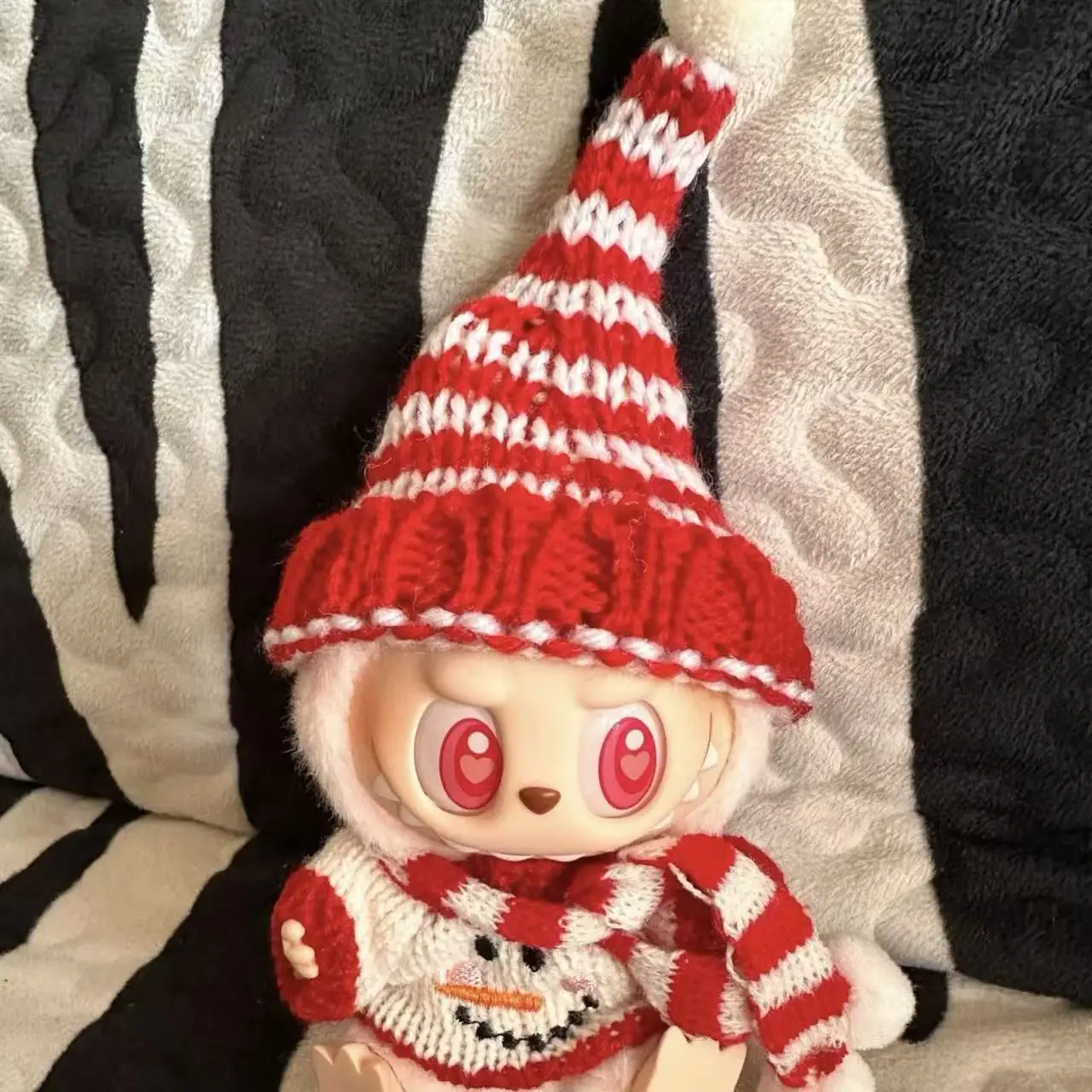 

17cm Labubu I II Idol Dolls Clothes Bell Shawl Outfit Christmas Cape Snowman Deer Korea Kpop Exo Clothing Plush Doll'S Clothes