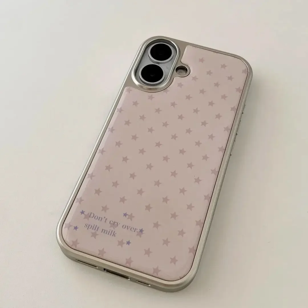 Korean Ins Girl Heart Pink Star Personalized Drop Glue Phone Case For Samsung Galaxy S23 FE S24 PLUS S25 ULTRA S26 EDGE Cover view 2