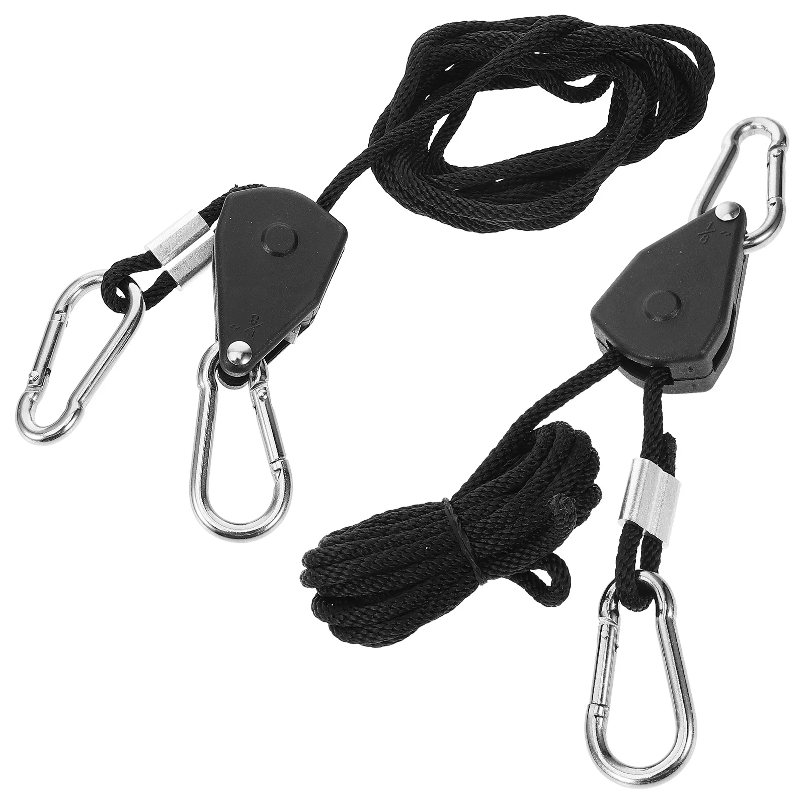 1Pair Adjustable Rope Hanger Reinforced Metal Ratchets with Locking Mechanism for Grow Light and Plant Equipment