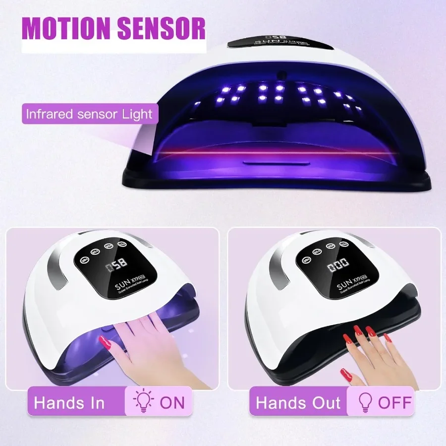 320W UV LED-nagellamp nageldroger voor gellak met 72 stuks lampkralen en automatische sensor 4 timerinstellingen Professionele nagel Ar