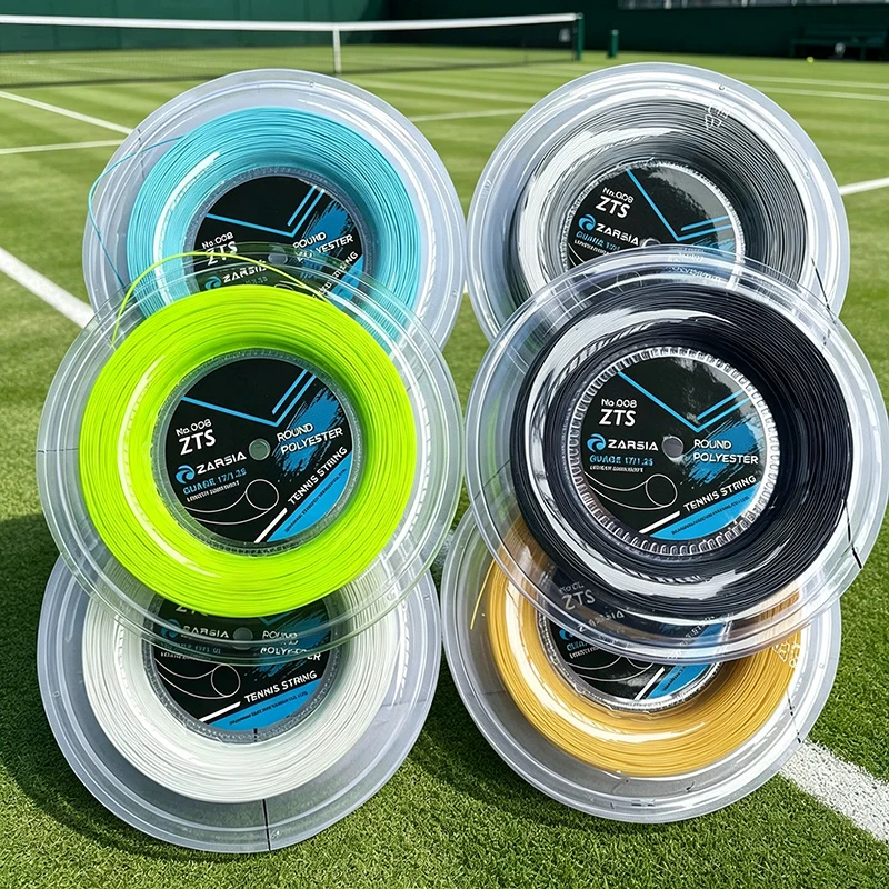 ZARSIA 17G/1.25mm Polyester Tennis String Round Hard Tennis Racket String Training Tennis Line 200M