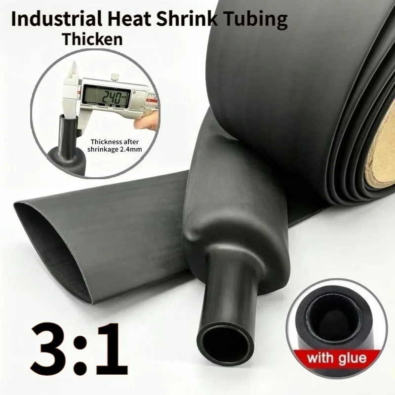 3:1 Thickened Dual Wall Industrial Heat Shrink Tubing Adhesive Lined Sleeve for Automotive Electrical Wires Marine Waterproof
