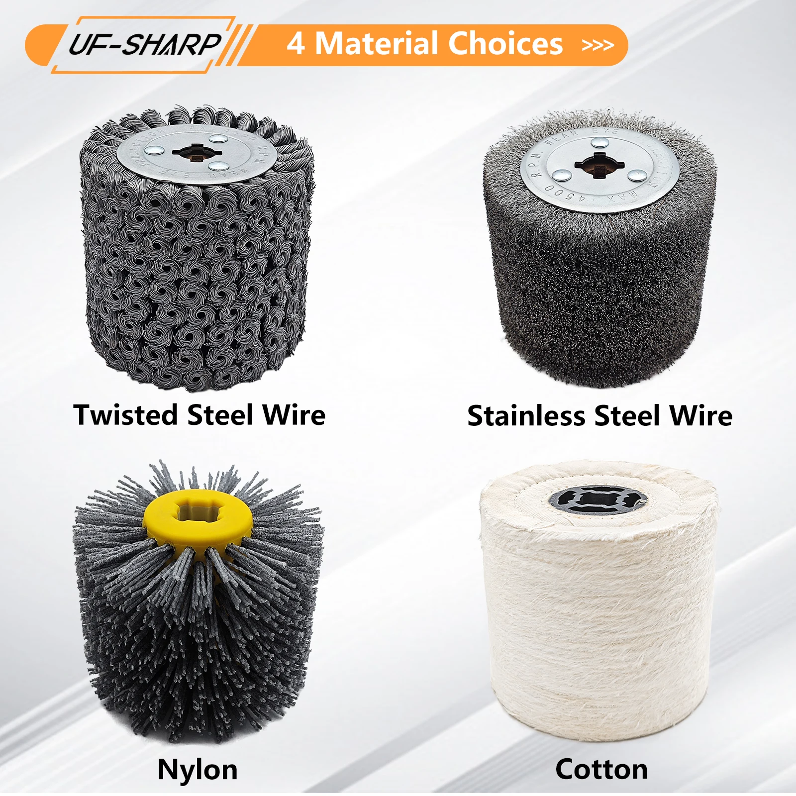 Steel wire drawing wheel wood grain restoration grinding rust removal polishing pipe brush  wire drawing machine paint removal