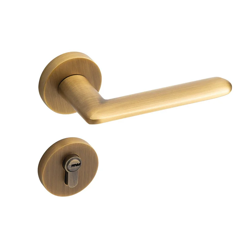 

Латунный внутренний деревянный дверной замок, бесшумный замок с разделенной ручкой для двери спальни, бесшумный защитный дверной замок, домашнее оборудование