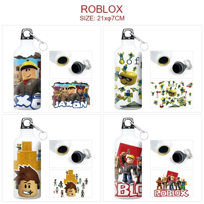 Botol Air Olahraga Permainan Kartun Roblox Cangkir Minum Siswa Kendi Aluminium Anti Bocor Kapasitas Besar Ide Hadiah Ideal