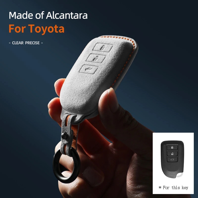 

For Toyota Yaris Yarisl X Hiace Vios Verso Camry Corolla HiAce Alcantara Car Key Case Keychain Shell Accessories