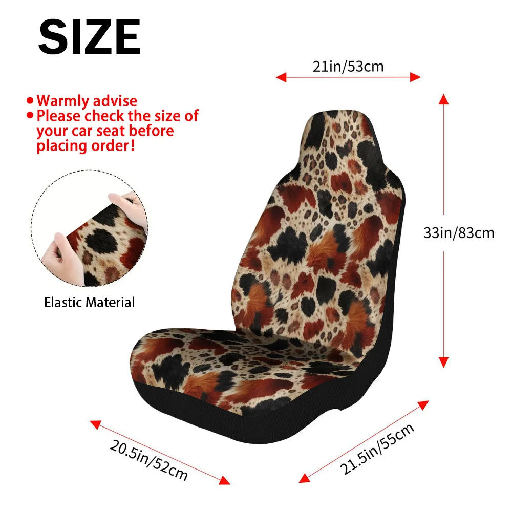 2pcs Universal Car Seat Covers Set | Animal Print Design, Trendy Vehicle Seat Covers, Deformation-Resistant Polyester, Curved Cu