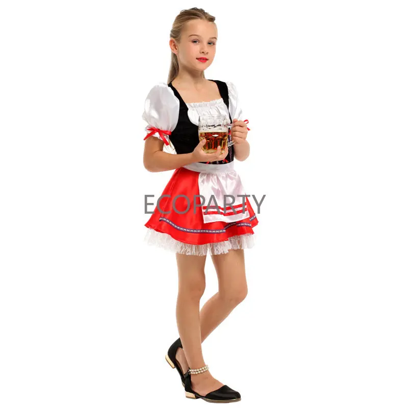 Carnival Oktoberfest Costume New Children's Germany Beer Maid Tavern Waitress Outfit Cosplay Halloween Fancy Party Show Dress