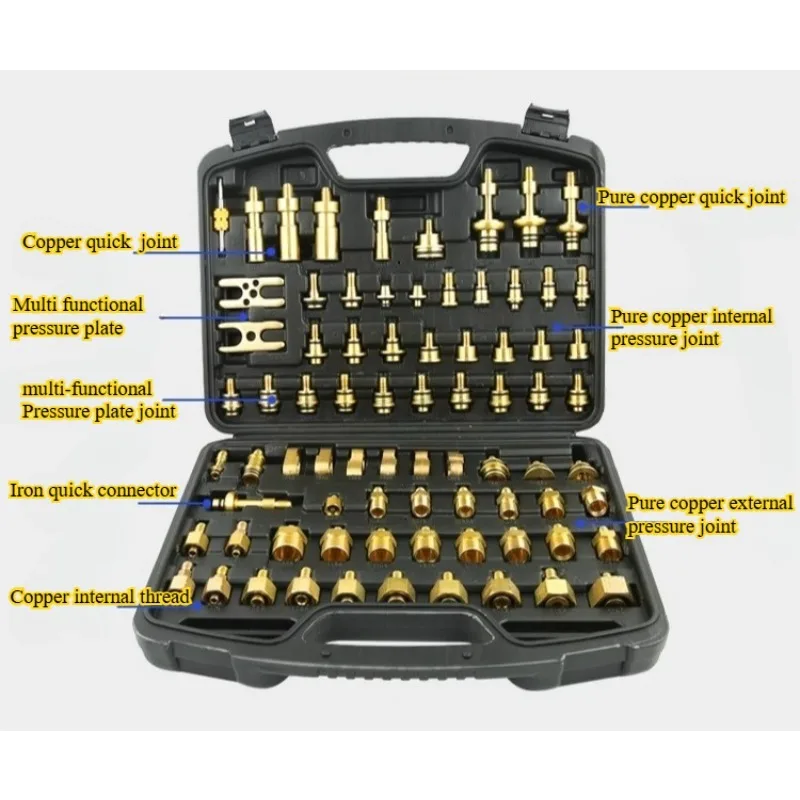 77pcs/set of Pure Copper Automotive Air Conditioning Maintenance Leak Detection Tool Leak Detection Plug