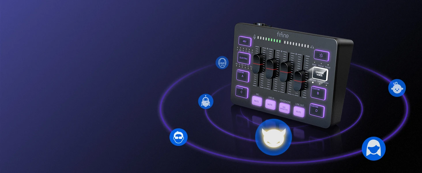 Fifine Usb-Gaming-Mixer Mit Xlr-Mikrofon-Schnittstelle, 48 V Phantomspeisung, Rgb, Soundkarte Für Podcasting, Streaming, Ampligame Sc3 See62B03C9D0249C2B8Af39Edb87Ec87D0