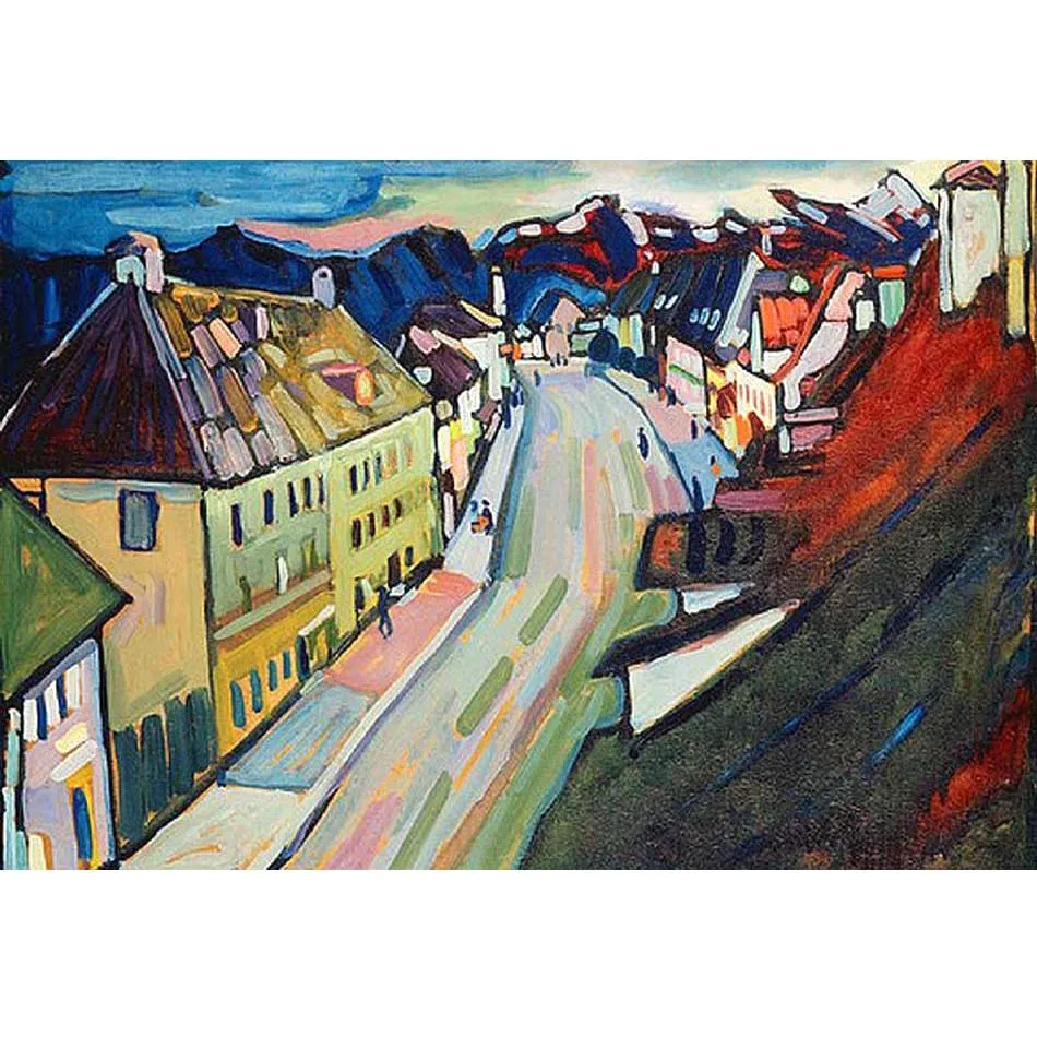 

Murnau-Obermarkt от Wassily Kandinsky ручная роспись Абстрактная масляная живопись воспроизведение Пейзажа для гостиной настенное искусство