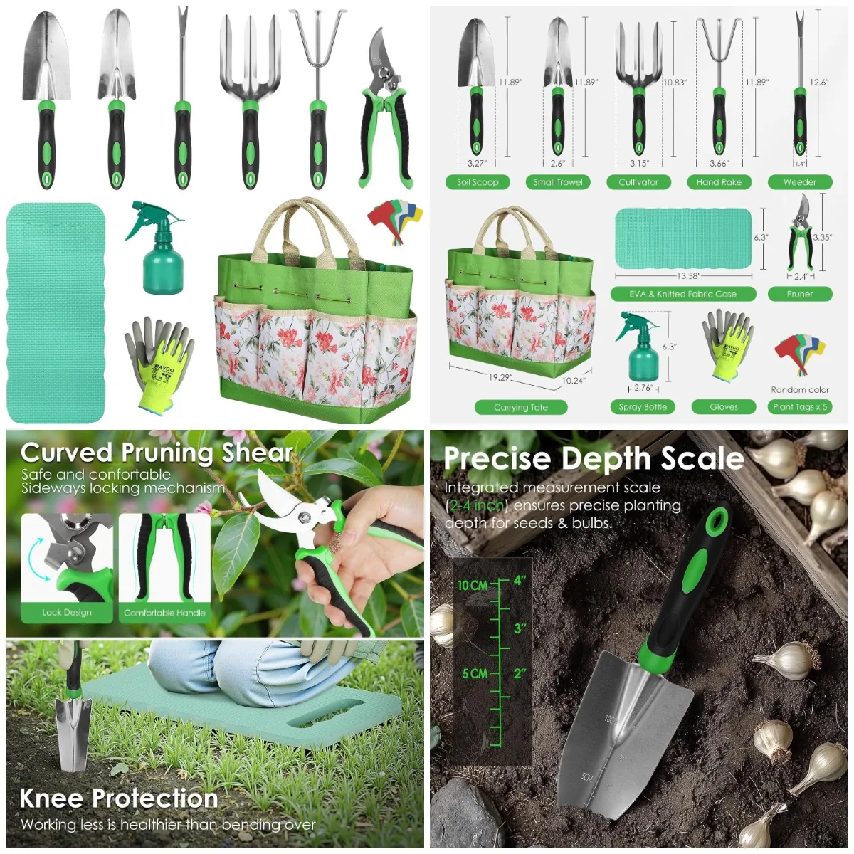 

Набор садовых инструментов для женщин и мужчин, набор ручных инструментов из 11 предметов с сумкой — садовый подарок для садовников