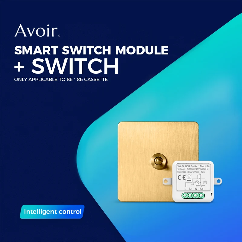 

Avoir Tuya Smart Life Home Control Mini Wifi Module Wireless Gold Light Switches 1-4 Gang 2 Way Alexa Rocker Toggle Switch 220V