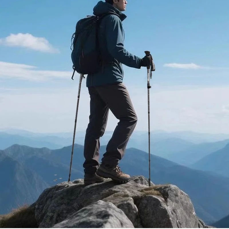 

Mountaineering pole 3K carbon fiber folding ultra-light and non-slip