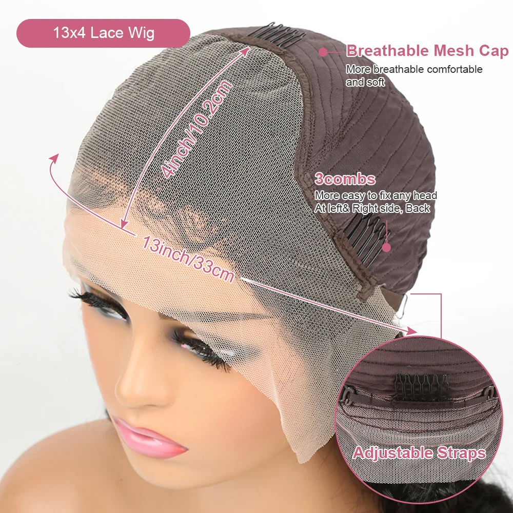 عابث قطع شعر مستعار شعر مستعار مجعد شعر الإنسان 100% الباروكات بوب شعر مستعار موجة المياه شعر الإنسان متعدد فراق الشعر الخام Hd شعر مستعار دانتيل 13 × 4 شعر الإنسان #6