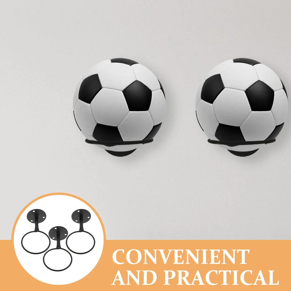

3pcs Basketball Bracket Wall Mount Iron Balls Holder Metal Soccer Display Shelf Home Decor Ball ganizer