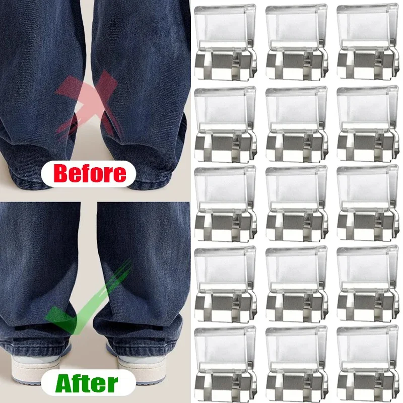 Transparent Invisible Pants Hemming Clips Non Slip Detachable Trouser Edge Clip Instant Shortening Decorative Clothing Fix Clips