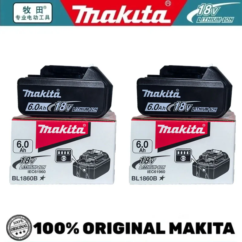 

100% оригинальная батарея Makita 6Ah для Makita 18 В BL1840 BL1830B BL1850B BL1850 BL1860 BL1815, сменная литиевая батарея