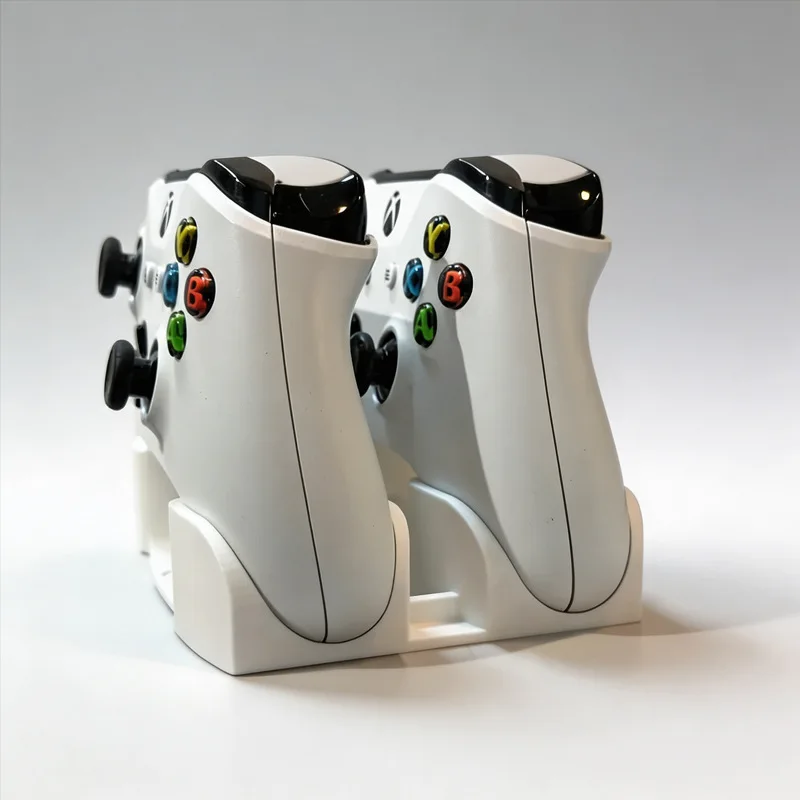 New 3D Printed Dual Game Controller Stand Holder Rack Storage Organizer Compatible with Two Gamepads for Desk Home Office Gifts.