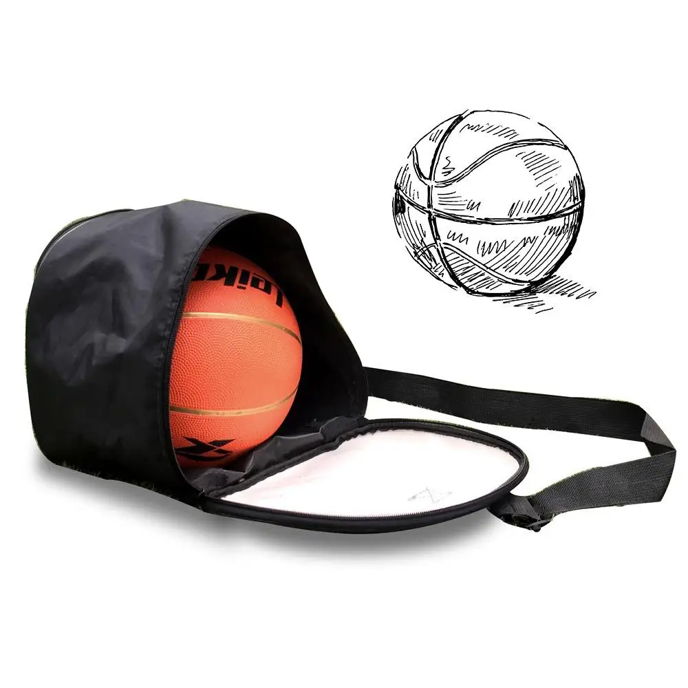 Robuste Sport-Basketball-Aufbewahrungstasche, elastischer Haken, Basketball-Tasche, abnehmbarer Schultergurt, runde Umhängetaschen für Jungen