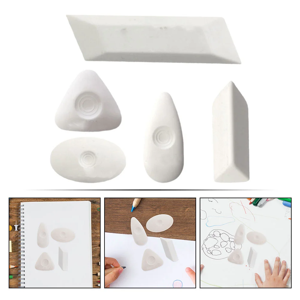 

5pcs Creative Drawing White Eraser For Pencil Sketching Minimal Residue Portable School Stationery Student Writing