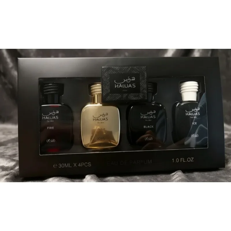 Vierteiliges Aquatisches Aromatisches Duftset für Herren, 4 x 30 ml, langlebig, frisch, weich, kühl, stilvoller Duft mit aquatischem Ton