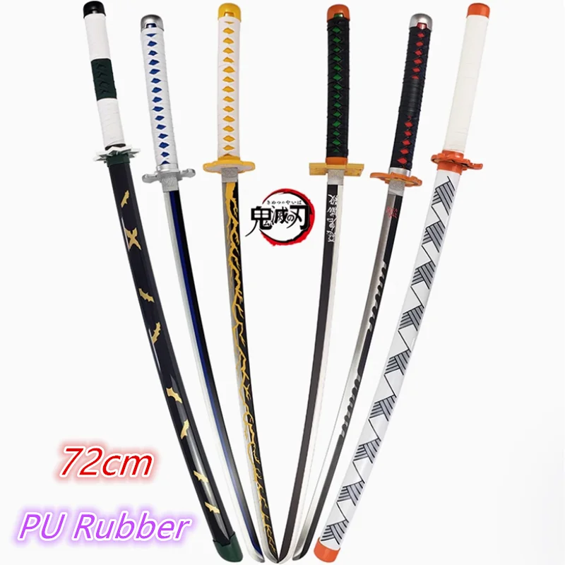 Demon Slayer Katana Cosplay Weapons Mitsuri Shinobu White Fire God Tanjiro PU Toy Sword Anime Character Props