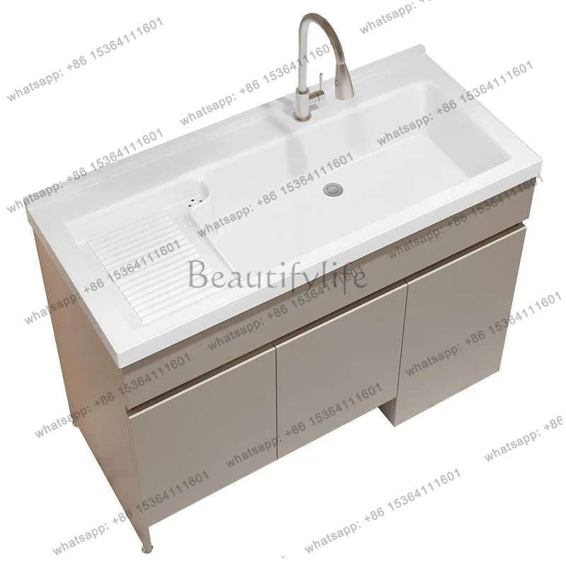 Honeycomb Aluminum Balcony Washing Machine Integrated Cabinet Combined Bathroom Toilet Washbasin
