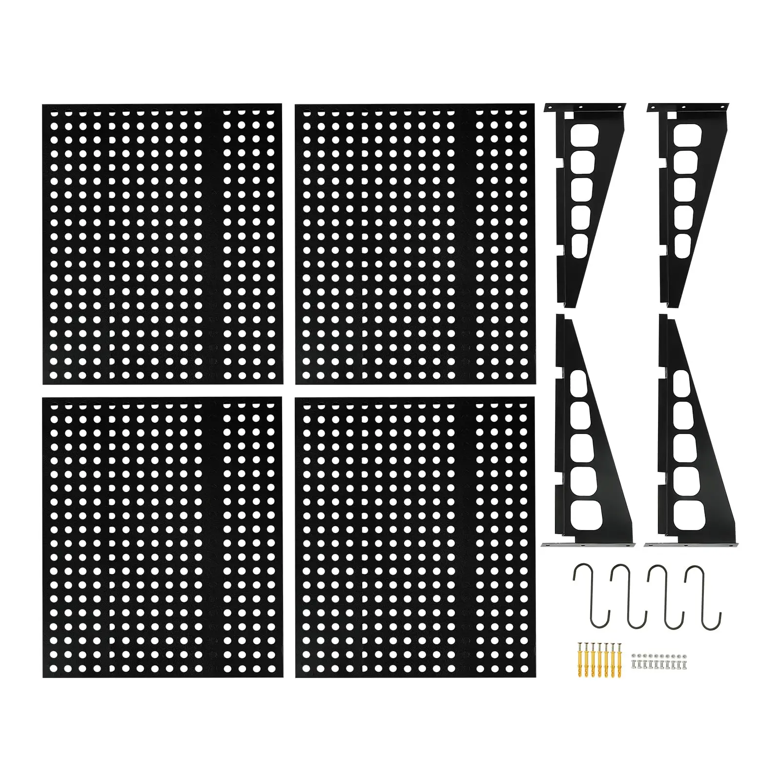 Настенная полка для гаража, 2 шт., 20 x 48 дюймов, сверхмощная черная стальная гаражная полка для хранения, 2-уровневые настенные плавающие полки для хранения велосипедов