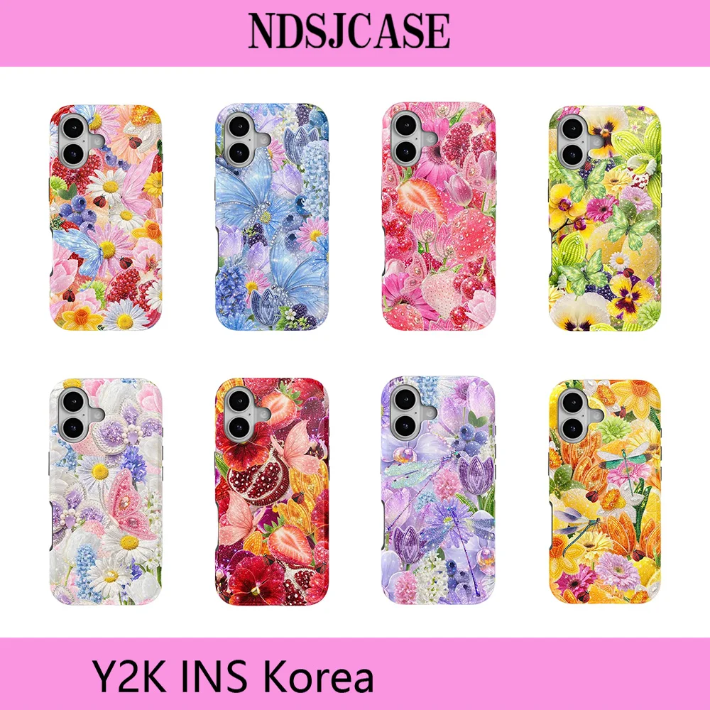 

Luxury Clmj Fleura LinpheaS Phone Case for iPhone 17 16 15 14 13 12 11 Air Pro Max X XS XR XSMax Plus Glossy Film Hard PC Cover