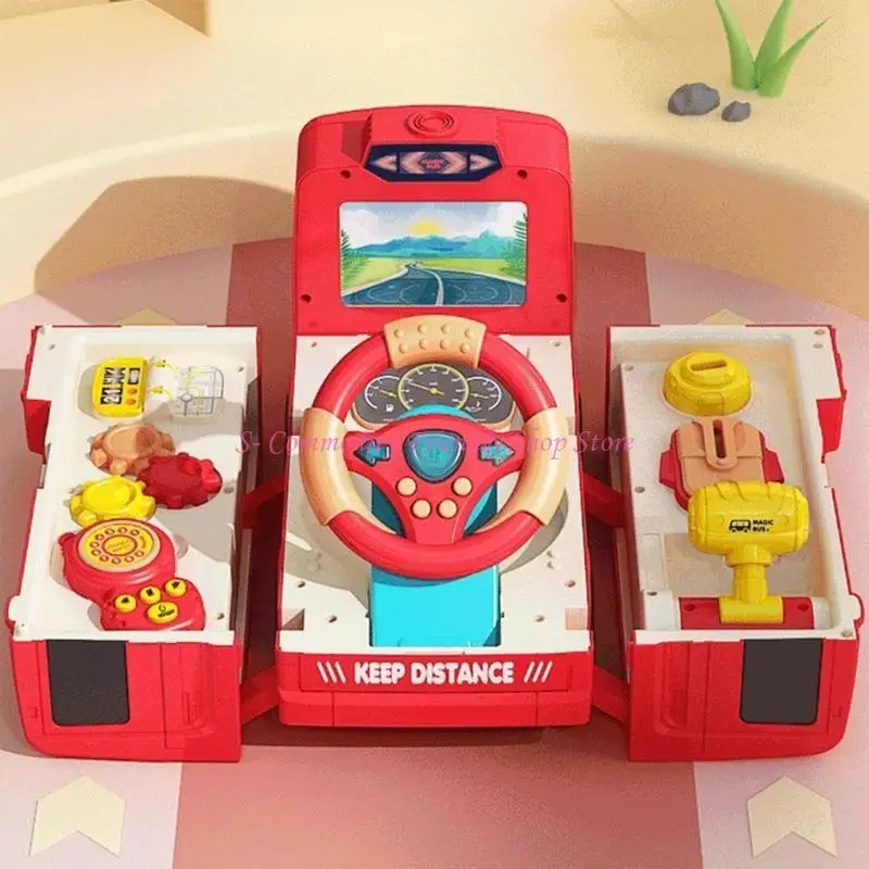 85AE Baby Steering Wheel Toy Musical Lighting Early Learning Educational Toy