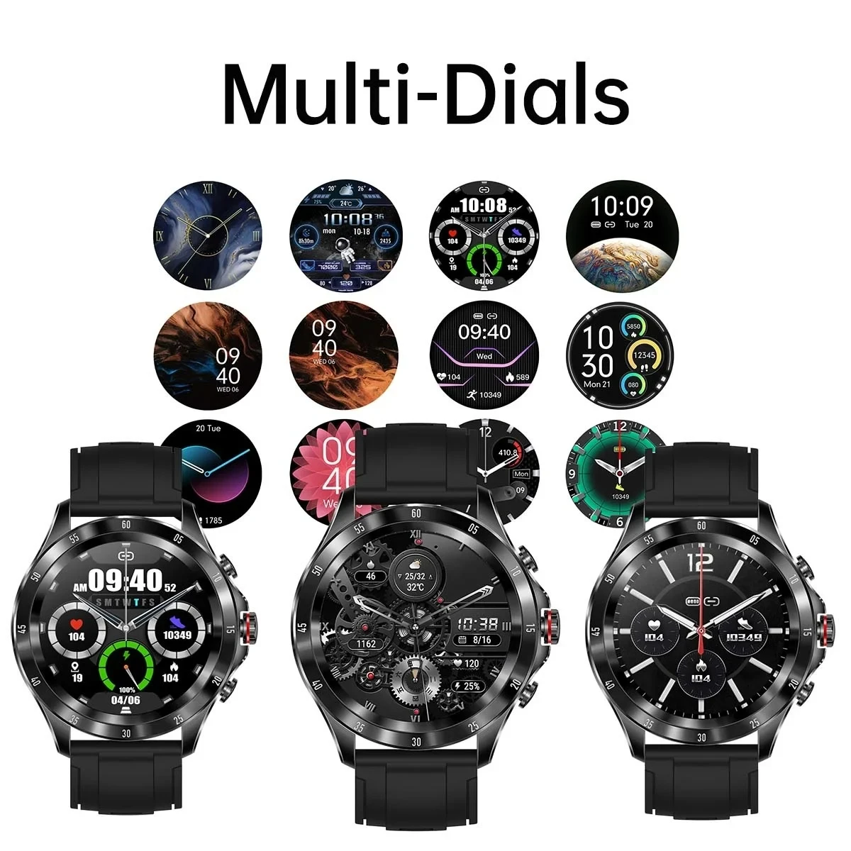 Reloj inteligente de salud para hombres, reloj inteligente con llamadas, Bluetooth, Modo deportivo múltiple, frecuencia cardíaca, presión arterial, observación de salud