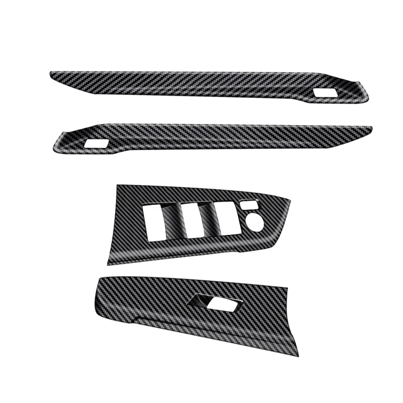 New-Carbon Fiber Car Window Lift Switch Panel Cover Trim For Toyota Sienna 2021 Interior Decoration