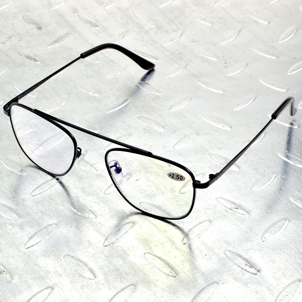 

Titanium Alloy Round Pilot Exquisite Hinge Multi-coated Anti-blue Light Progressive Reading Glasses +0.75 To +4 See Near and Far