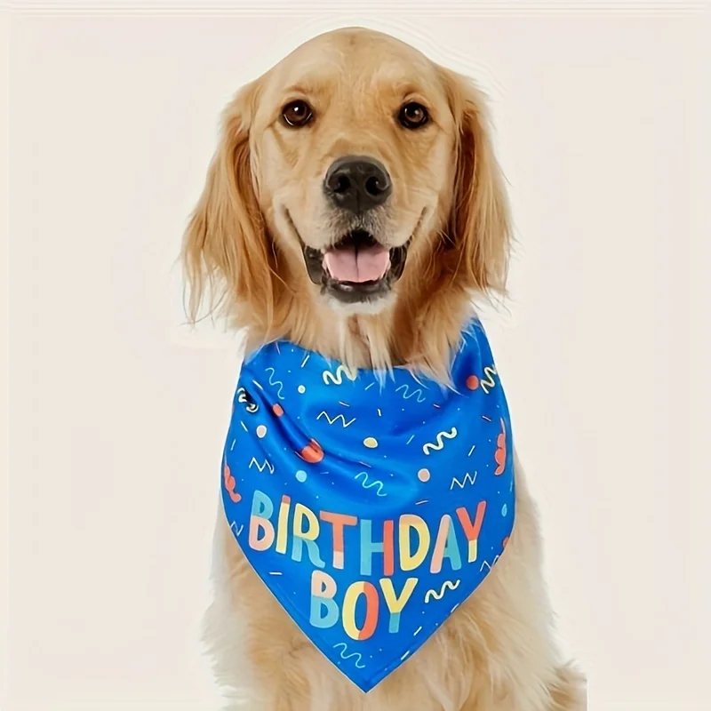 1pc-Pet Birthday Triangle Towel,, \