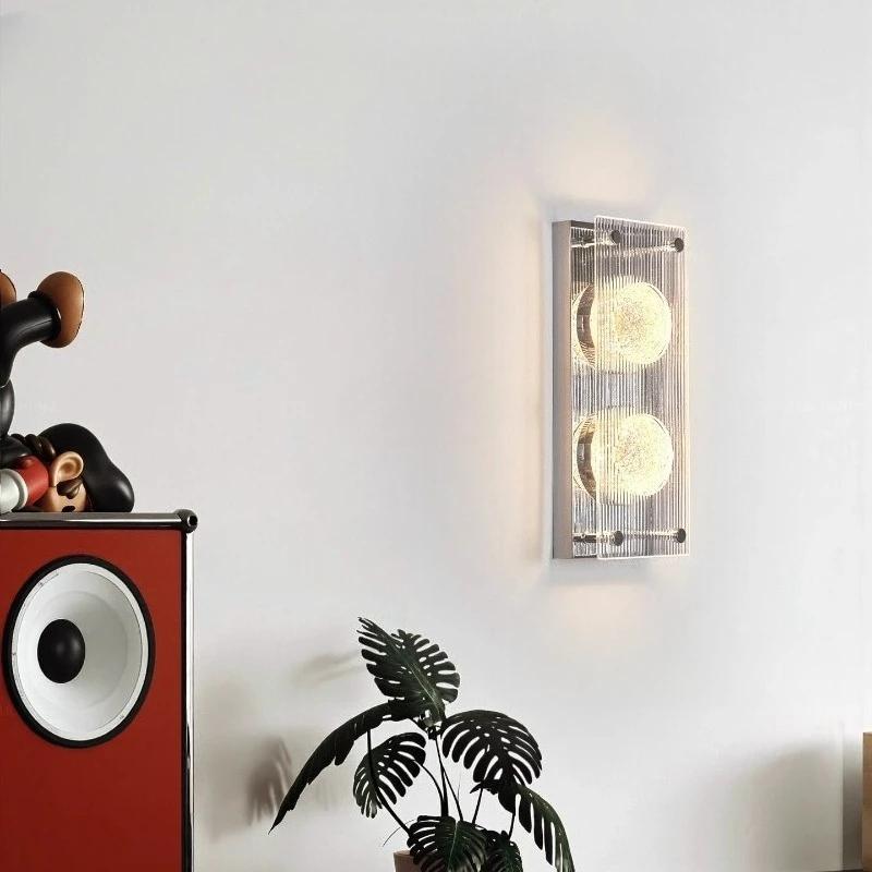 Bauhaus Rectangle Electroplating Aluminium LED Wall Lamps Acrylic Lampshade Moden Living Room Bedroom Kitchen Restaurant Sconces