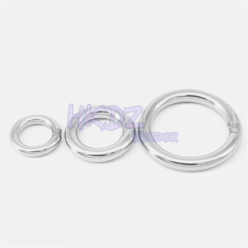 Round Rings Smooth Solid O Ring 304 Stainless Steel Heavy Duty Welded Round Wire Rigging Marine Boat Hammock Yoga Hanging Ring