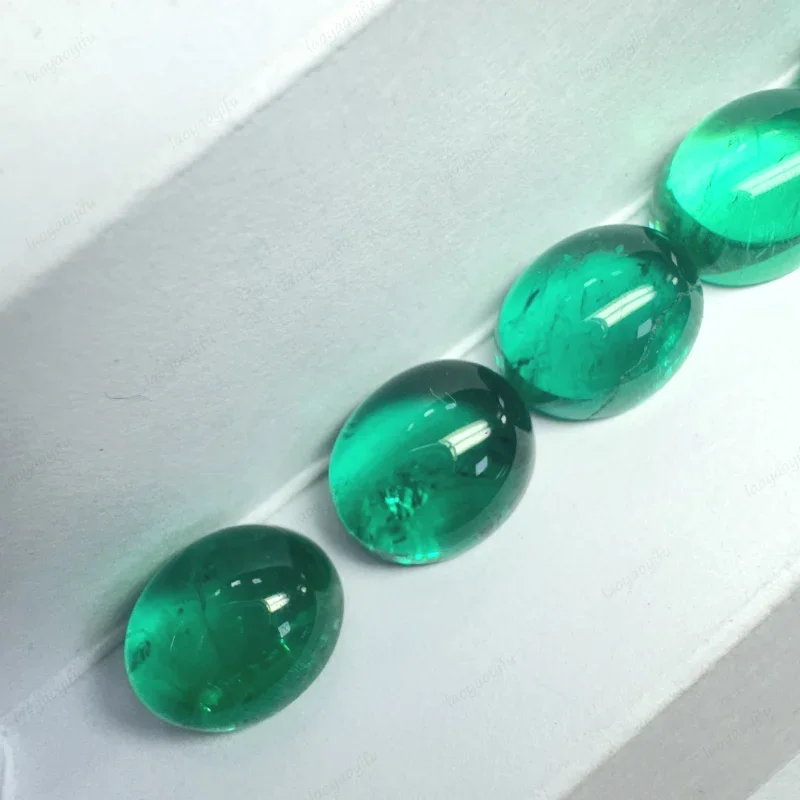 

New Lab Grown Colombian Emerald Stone High Quality Multiple Shapes Certificate Available Hydrothermal Hand Cutting