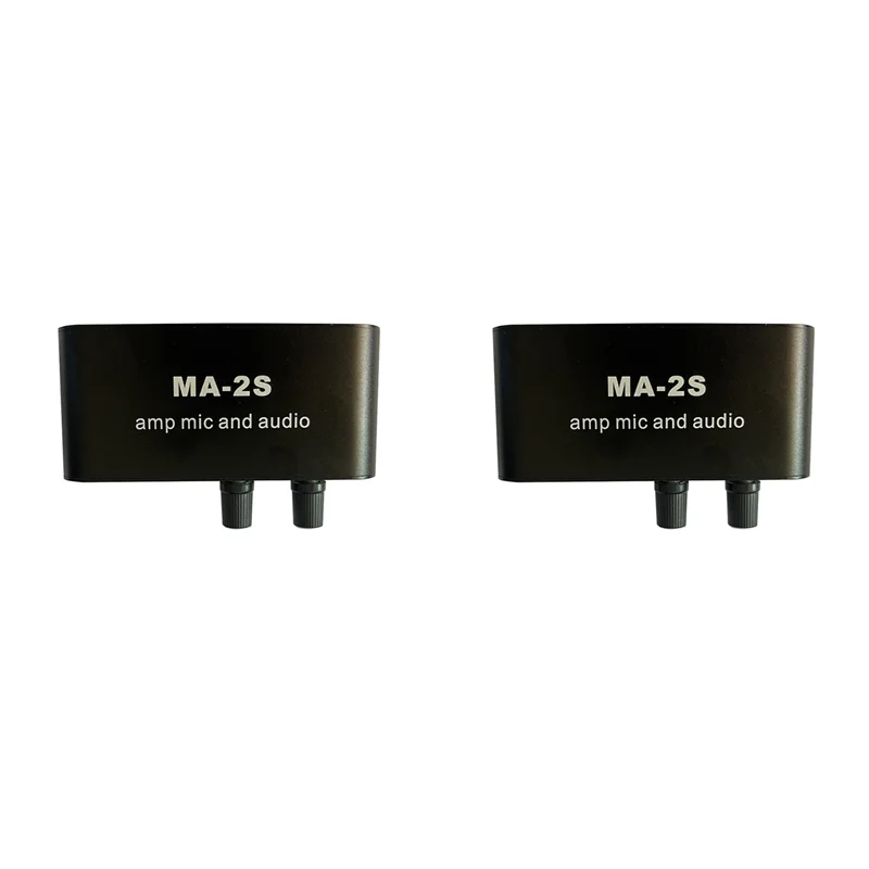 2X 6.5Mm Dynamic Microphone 3.5Mm Condenser Microphone Headphone Amplifier Audio Preamplifier Mixing Board MA-2S,Requisite