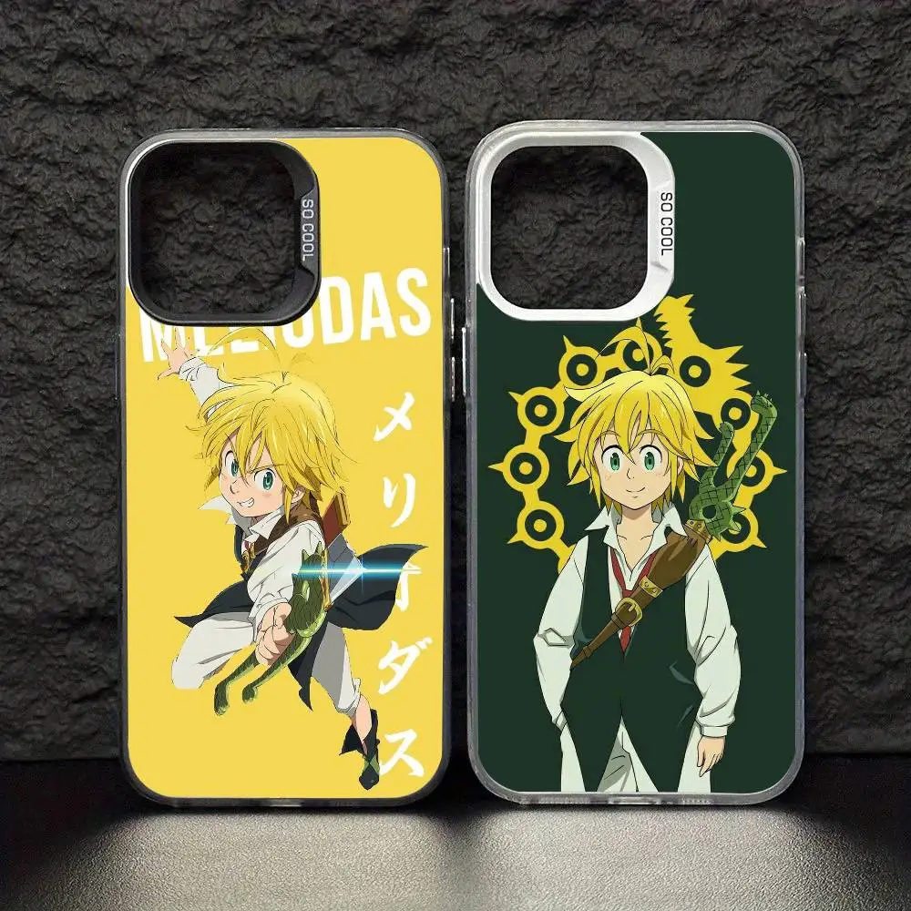 

S-Seven D-Deadly Sins SDS Phone Case For iPhone17,16,15,14,13,12,11 Pro Max Blcak Colorful Silver Plated Inside Cover